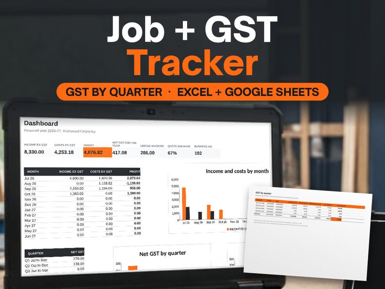 Job Expense Tracker Spreadsheet for Australian Tradies