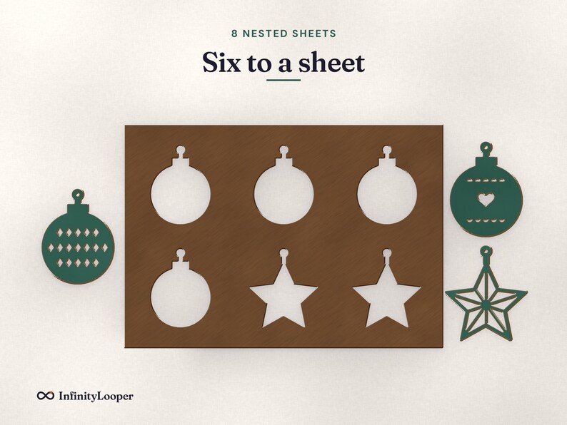 Christmas Ornament SVG Laser Cut Files, image 7