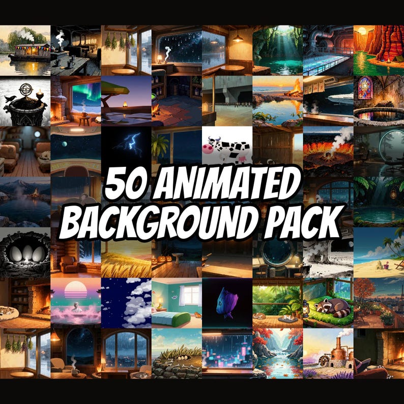 50 Animated Background Pack Seamless Loops for Streamers · 1080p MP4 image 1