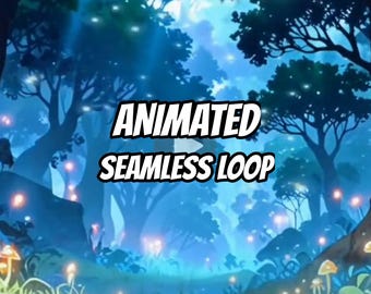 Fundo animado de floresta mágica para transmissões de VTubers · 1080p MP4