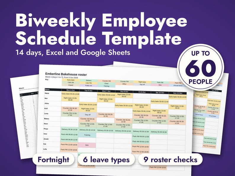 Biweekly Employee Schedule Template