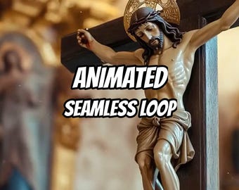 Animowane tło wnętrza kościoła Złotego Krucyfiksu do streamingu · 1080p MP4