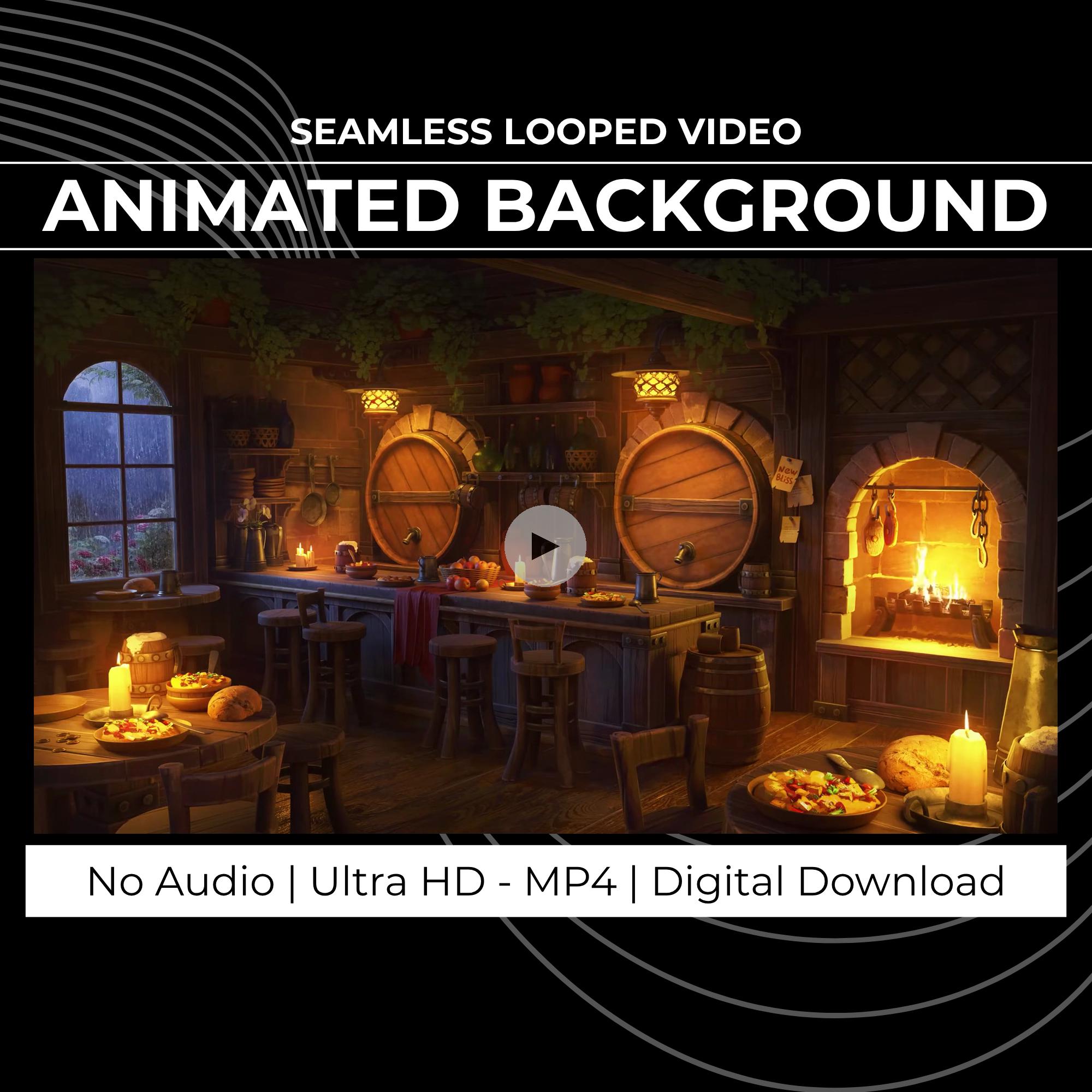 Cozy Tavern Animated Background for Twitch OBS | Fantasy Inn Stream ...