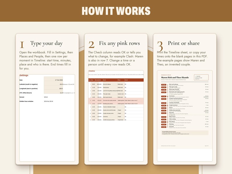 Wedding Day Timeline and Vendor Run Sheet Bundle, image 15