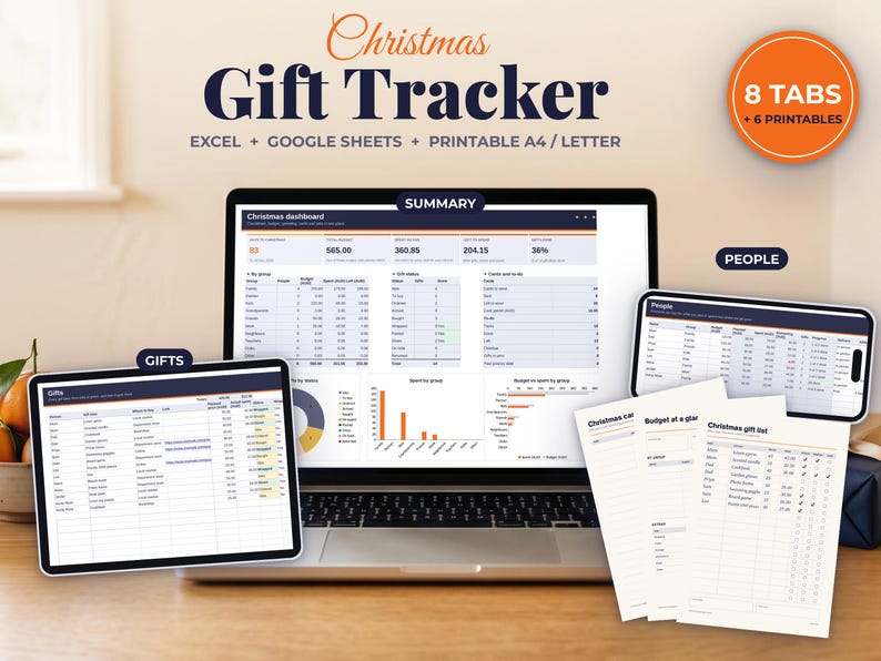Christmas Gift Tracker Spreadsheet