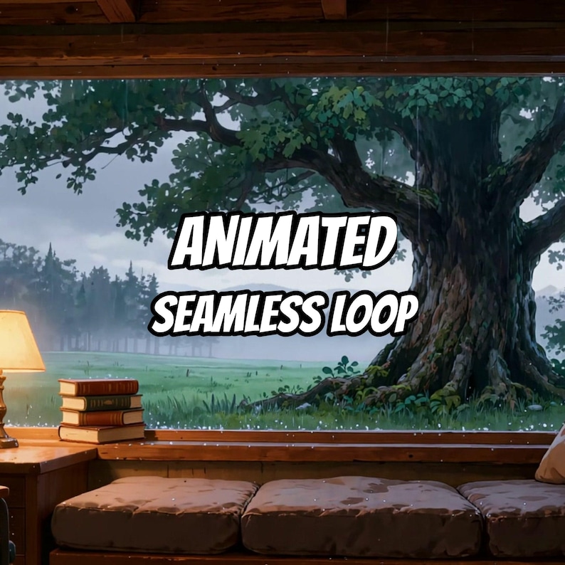 Cozy Rainy Window View Animated Wallpaper for YouTube Videos · 1080p MP4 image 1