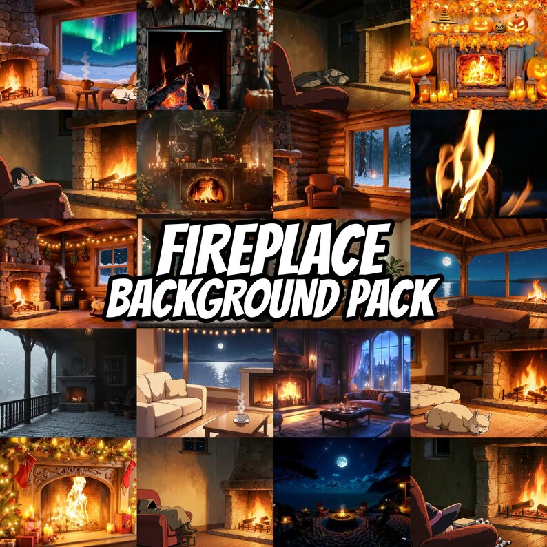 Cozy Fireplace Hearth Animated Background for Streaming · 1080p MP4 image 2