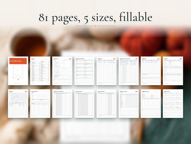 Cat Health Record Printable PDF, image 2