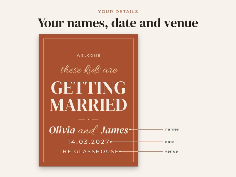 Wedding Welcome Sign Template, image 3