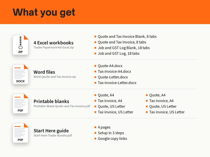 Invoice Template Bundle for Australian Tradies, image 2