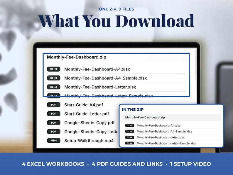 Small Business Bookkeeping Spreadsheet with Monthly Profit and Fee Dashboard, image 5