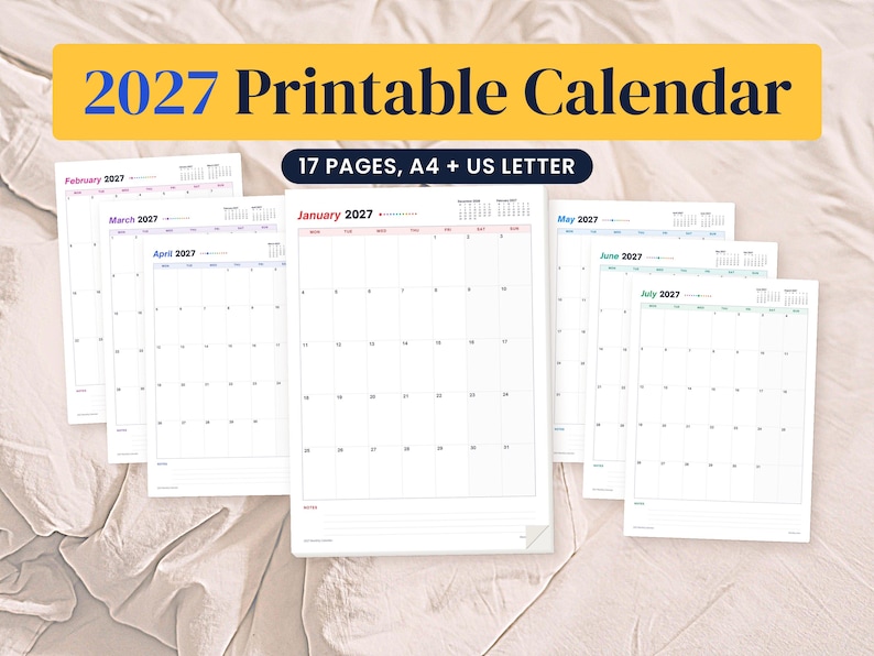 2027 Monthly Calendar Printable