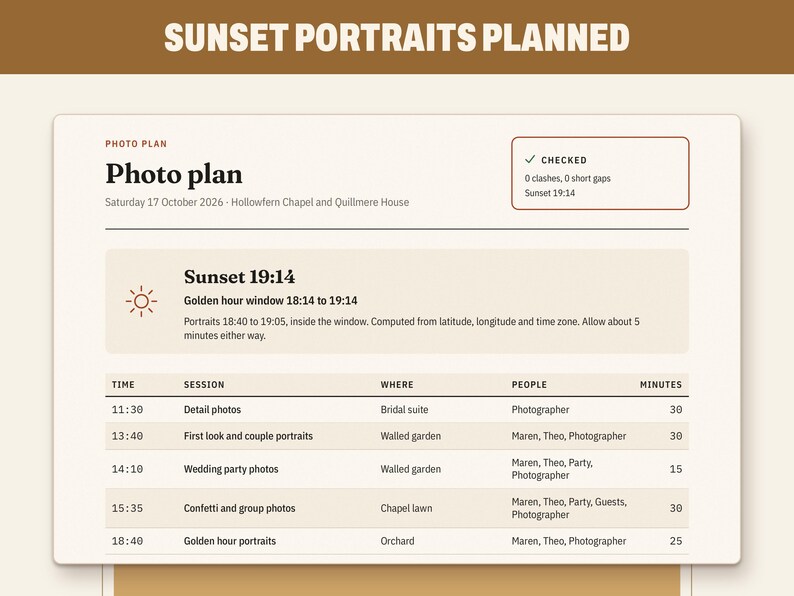 Wedding Day Timeline and Vendor Run Sheet Bundle, image 7