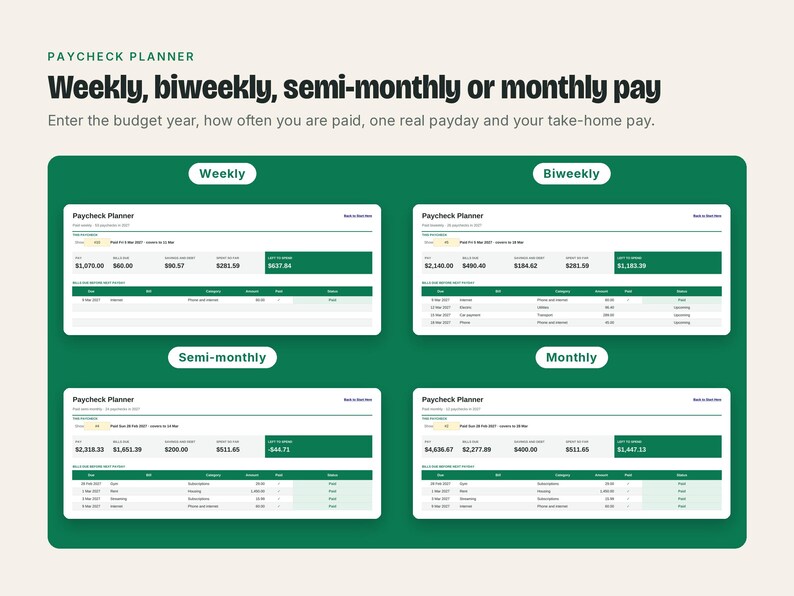 Paycheck Budget Spreadsheet, image 6
