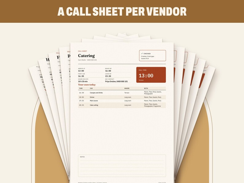 Wedding Day Timeline and Vendor Run Sheet Bundle, image 6