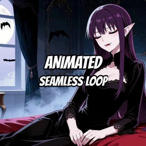 Gothic Vampire Bedroom Animated Background for Twitch Stream · 1080p MP4 image 1