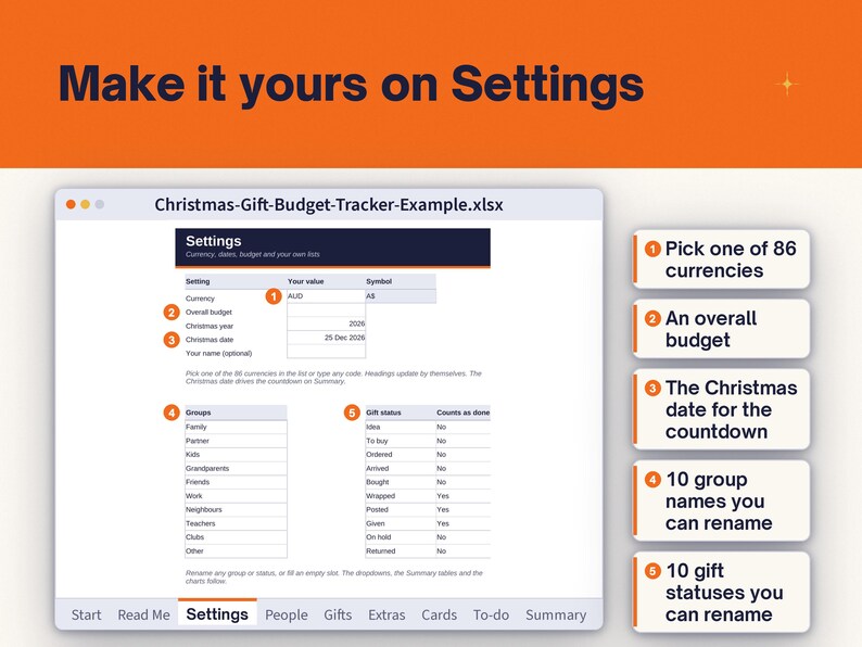 Christmas Gift Tracker Spreadsheet, image 13