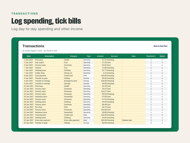 Paycheck Budget Spreadsheet, image 12