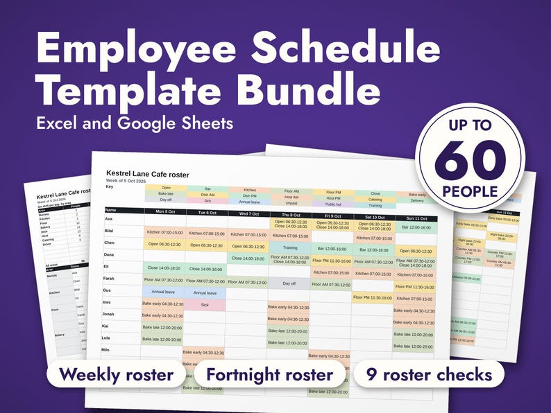Employee Schedule Template Bundle