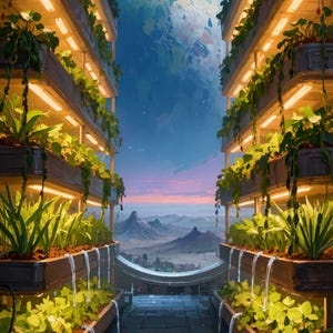 Vertical Space Garden Alien Planet Animated Background for VTubers · 1080p MP4 image 2