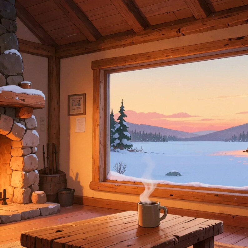 Fondo de pantalla animado de chimenea de cabaña acogedora para transmisiones de Twitch · 1080p MP4 imagen 2