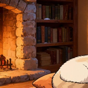 Cozy Fireplace with Sleeping Cat Video Background for Spotify Canvas · 4K + 1080p MP4 image 2