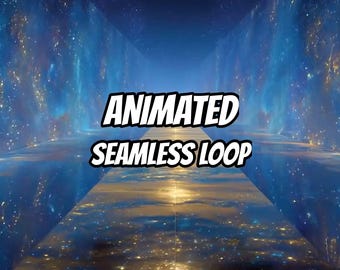 Geanimeerde achtergrond met kosmische sterrenhemel en tunnelpad voor VTubers · 1080p MP4