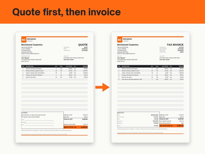 Invoice Template Bundle for Australian Tradies, image 4
