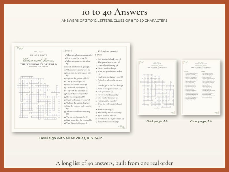 Wedding Crossword Sign, image 14