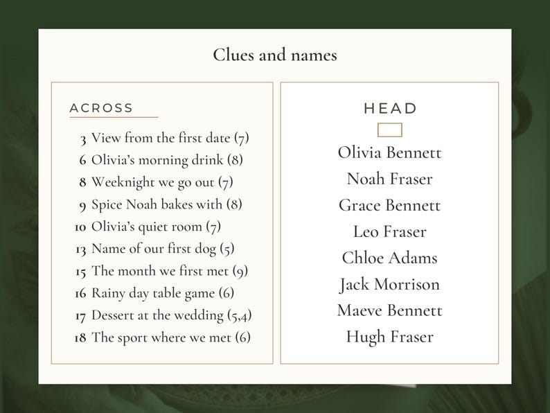 Wedding Seating Chart and Crossword Sign Bundle, image 4