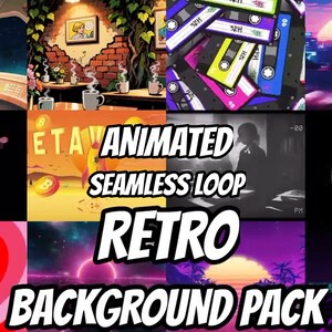 Dynamic Retro Synthwave Grid Animated Background for VTubers · 1080p MP4 image 3