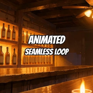 Gemütlicher, kerzenbeleuchteter Bar-Innenraum – animierter Hintergrund für Lernsitzungen · 1080p MP4 Bild 1