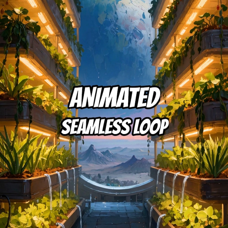 Vertical Space Garden Alien Planet Animated Background for VTubers · 1080p MP4 image 1