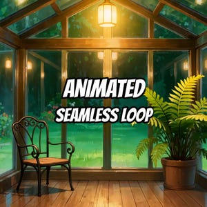 Fundo animado de estufa iluminada por lanternas para relaxamento · 1080p MP4 imagem 1