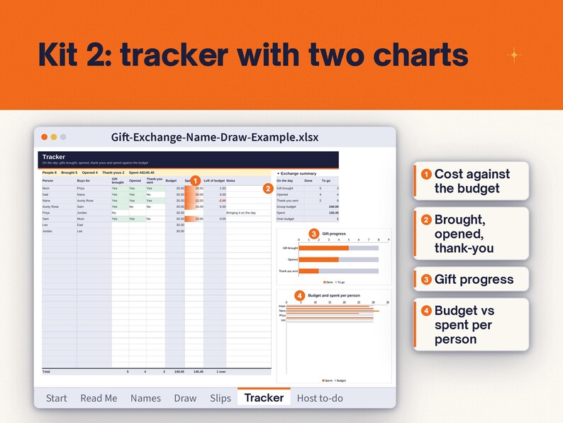 Christmas Gift Planner Spreadsheet Bundle, image 4