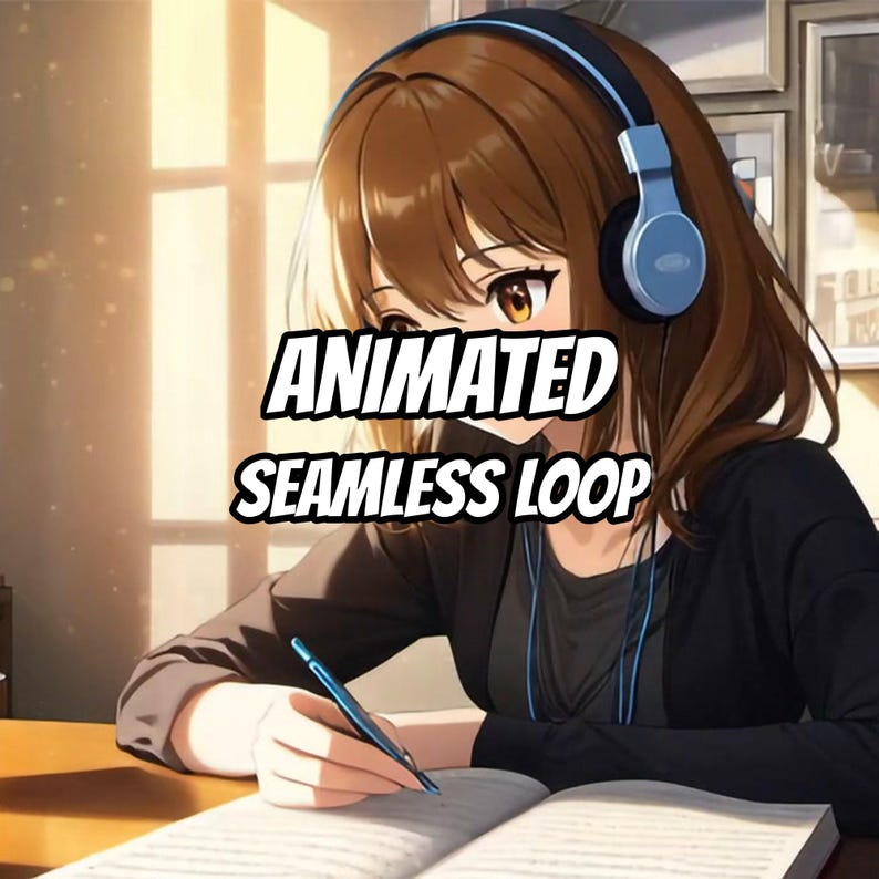 Chill Corgi With Headphones Animated Background for Lofi Streams · 4K + 1080p MP4 image 1