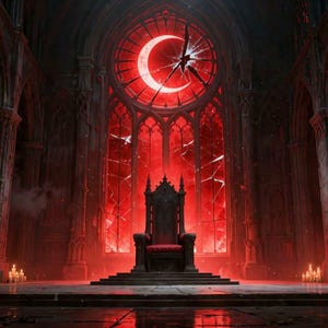Animierter Hintergrund „Gothic Thronsaal mit rotem Schein“ für Streaming · 1080p MP4 Bild 2