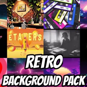 Dynamic Retro Synthwave Grid Animated Background for VTubers · 1080p MP4 image 4
