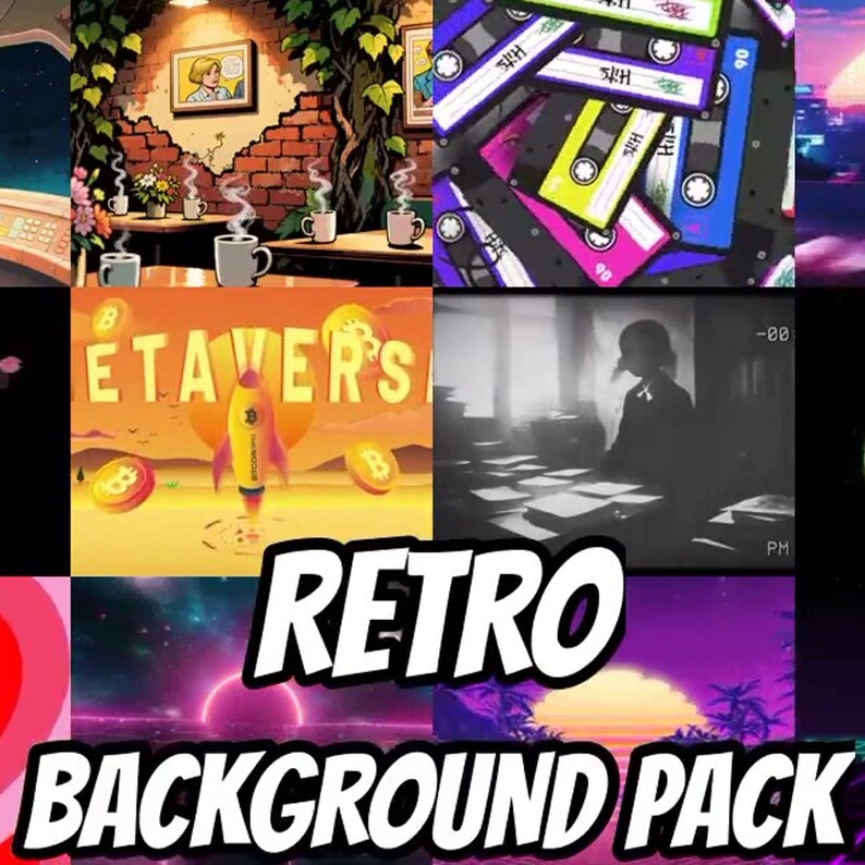 Dynamic Retro Synthwave Grid Animated Background for VTubers · 1080p MP4 image 4