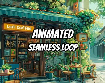 Lofi Coffee Shop Street Animated Background for Lofi Videos · 1080p MP4