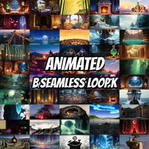 Middernachtelijke tovenaarsstudie met flikkerende kaarsen - geanimeerde achtergrond voor VTuber-streaming · 1080p MP4 afbeelding 3