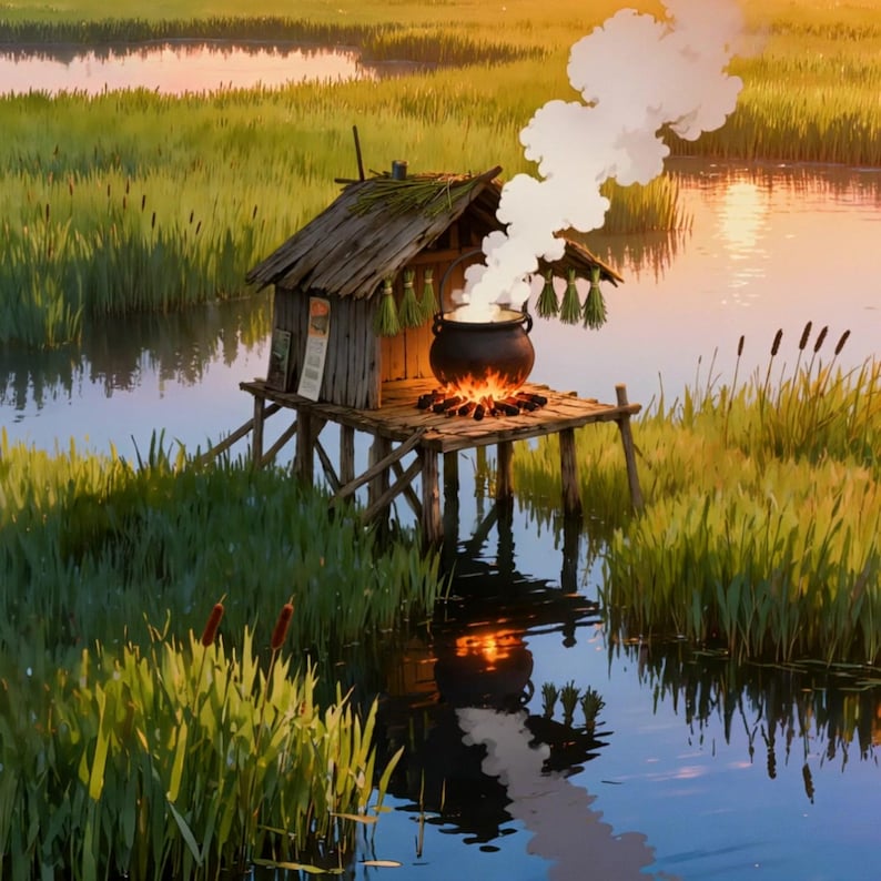 Cozy Marsh Hut Sunset Animated Background for Lofi Videos · 1080p MP4 image 2