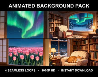 Cozy Cat Corner Animated Background for VTubers · 1080p MP4