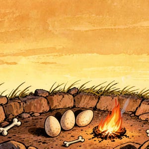 Dinosaur Campfire Animated Background for VTuber Stream · 1080p MP4 image 2
