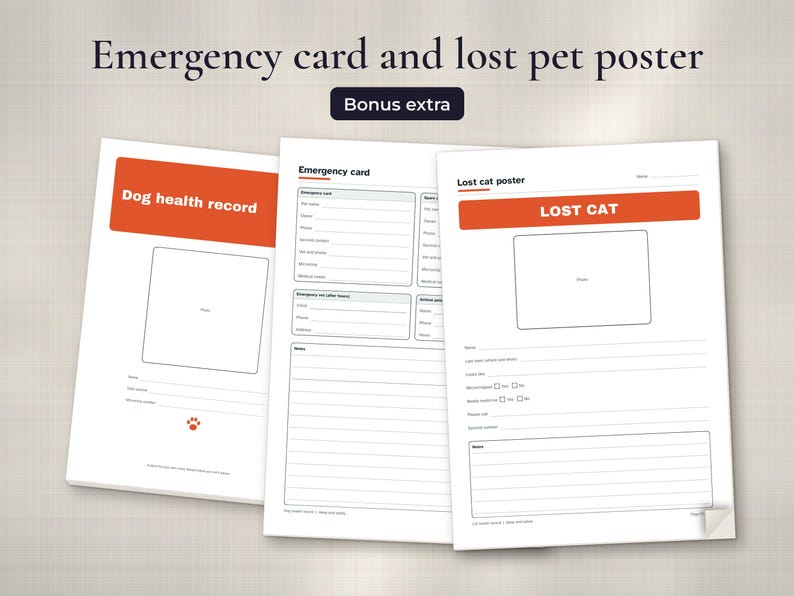 Pet Health Records Printable PDF Bundle, image 10