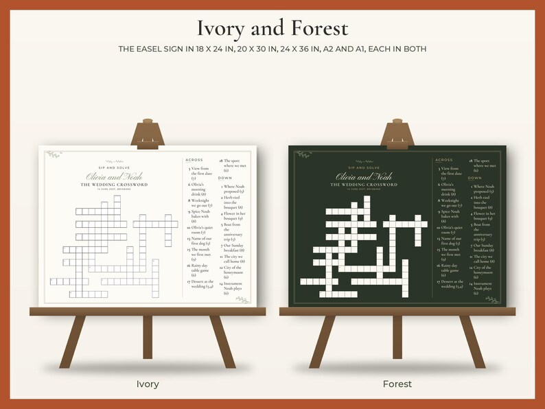 Wedding Crossword Sign, image 15