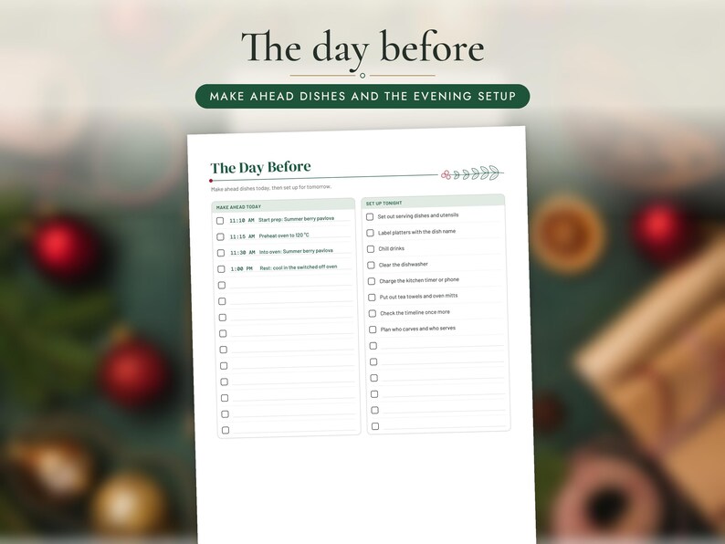 Christmas Dinner Planner Printable, image 6