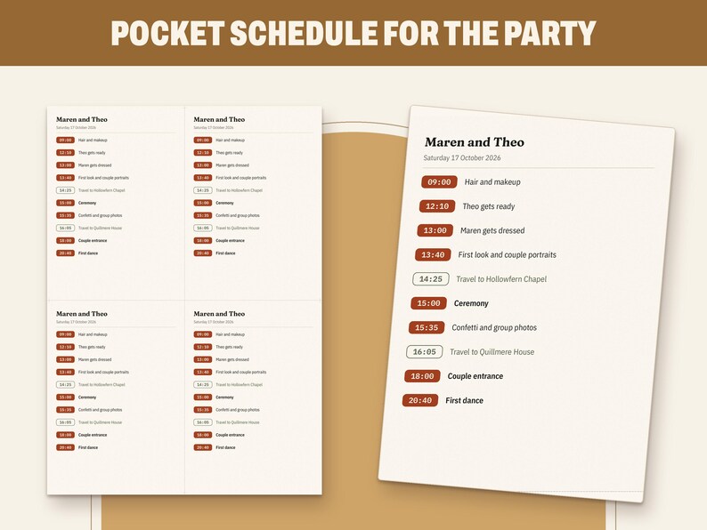 Wedding Day Timeline and Vendor Run Sheet Bundle, image 9