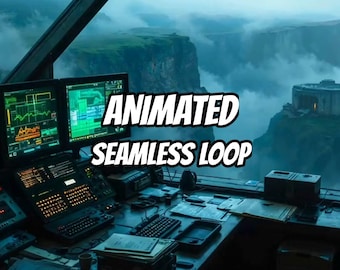Misty Mountain Spaceship Cockpit Animated Background for Streamers · 1080p MP4