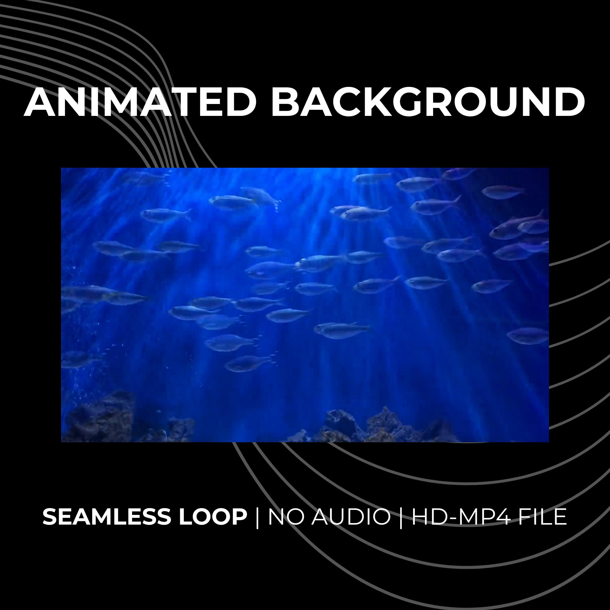 4K Animated Aquarium Vtuber Background | Deep Blue Fish Tank Stream ...